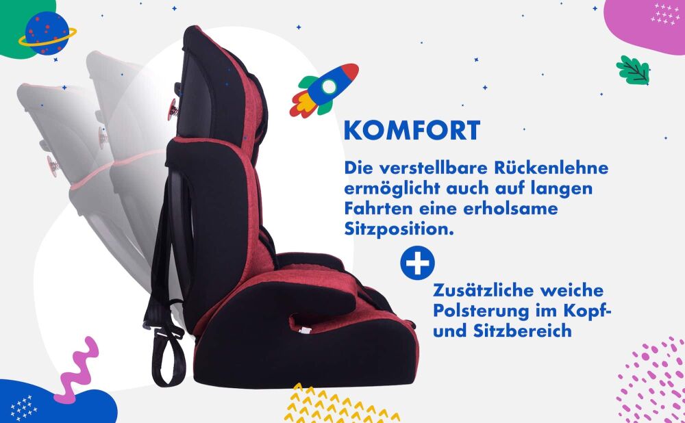 Daliya® CARSITTO Kinderautositz 9-36KG Gruppe I / II /