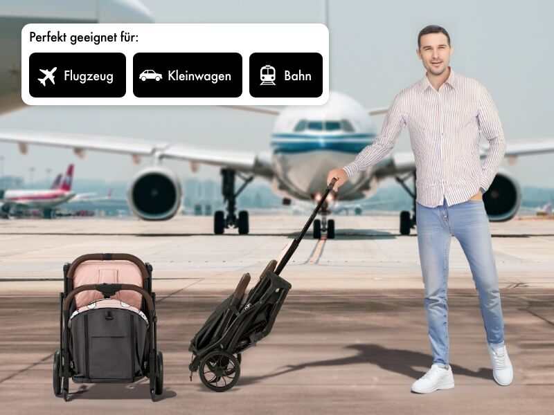 Kinderwagen Buggy für Flugzeug, kleinwagen und Bahn geeignet