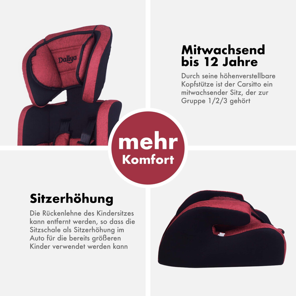 Daliya® CARSITTO Kinderautositz 9-36KG Gruppe I / II /