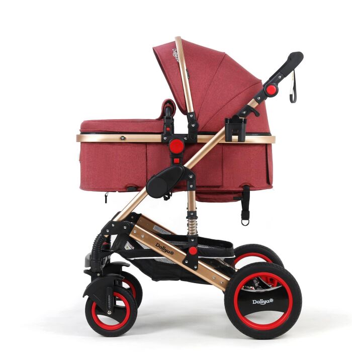 Daliya&reg; BAMBIMO 3in1 Kinderwagen &amp; Buggy mit Babyschale (Elegance-Rot)