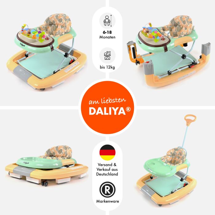 Daliya&reg; BEBISTEP 4in1 Spiel- und Lauflernwagen (Gelb-T&uuml;rkis)