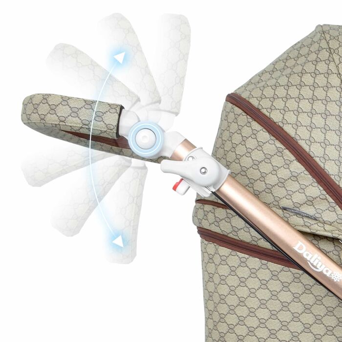 Daliya® TURNIYO 2in1 Kinderwagen 360°drehbar (Braun mit Motiv)