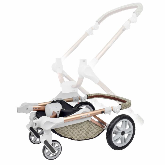 Daliya® TURNIYO 2in1 Kinderwagen 360°drehbar (Braun mit Motiv)