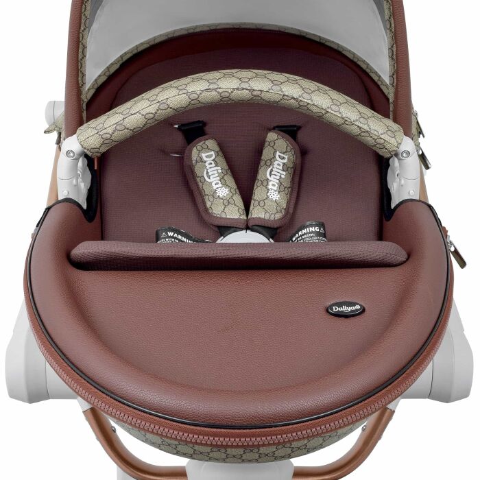 Daliya® TURNIYO 2in1 Kinderwagen 360°drehbar (Braun mit Motiv)