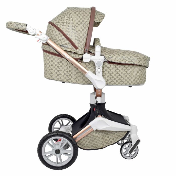 Daliya® TURNIYO 2in1 Kinderwagen 360°drehbar (Braun mit Motiv)