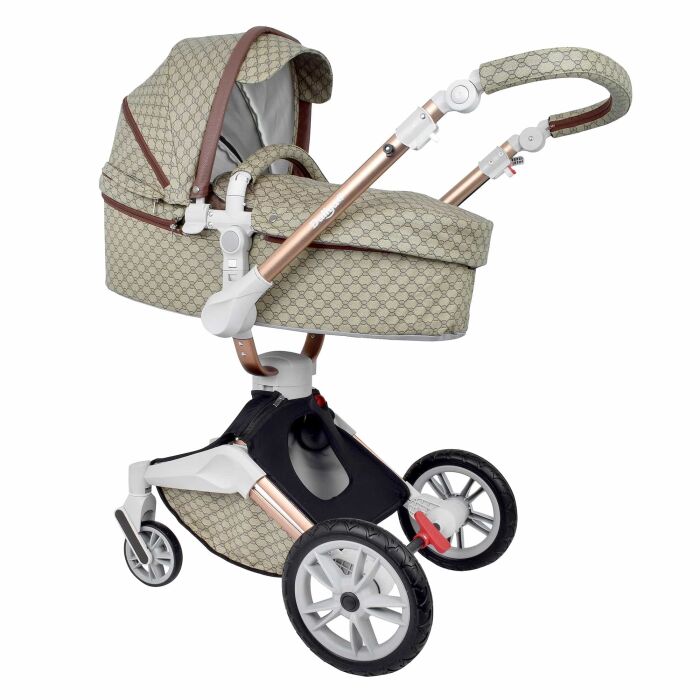 Daliya® TURNIYO 2in1 Kinderwagen 360°drehbar (Braun mit Motiv)