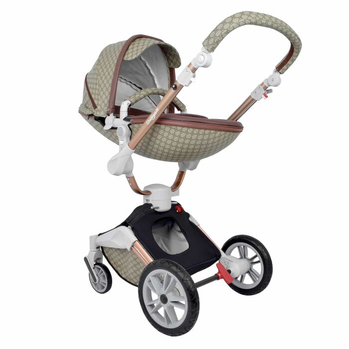 Daliya® TURNIYO 2in1 Kinderwagen 360°drehbar (Braun mit Motiv)