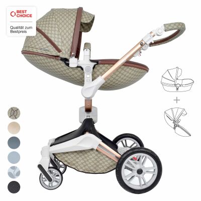 Daliya&reg; TURNIYO 2in1 Kinderwagen 360&deg;drehbar (Braun mit Motiv)