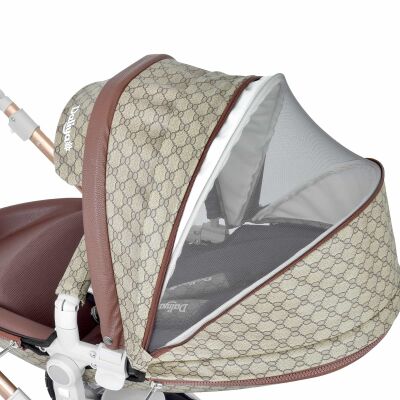 Daliya® TURNIYO 2in1 Kinderwagen 360°drehbar (Braun mit Motiv)