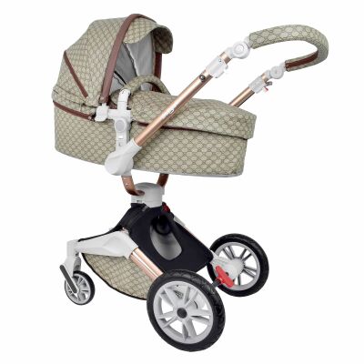 Daliya® TURNIYO 2in1 Kinderwagen 360°drehbar (Braun mit Motiv)