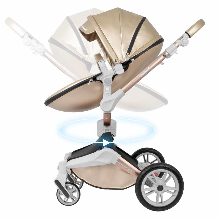 Daliya® TURNIYO 2in1 Kinderwagen 360°drehbar (Gold / Champagne)