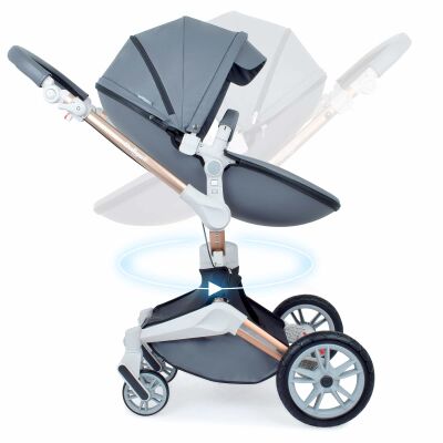 Daliya® TURNIYO 2in1 Kinderwagen 360°drehbar (Dunkelgrau)