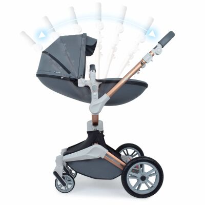 Daliya® TURNIYO 2in1 Kinderwagen 360°drehbar (Dunkelgrau)
