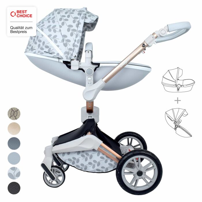 Daliya&reg; TURNIYO 2in1 Kinderwagen 360&deg;drehbar (Grau mit Muster)