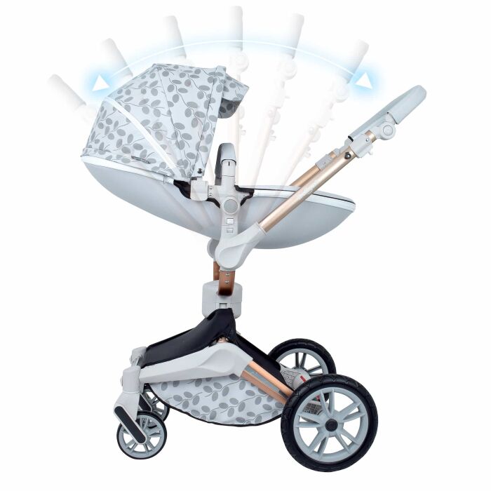 Daliya® TURNIYO 2in1 Kinderwagen 360°drehbar (Grau mit Muster)
