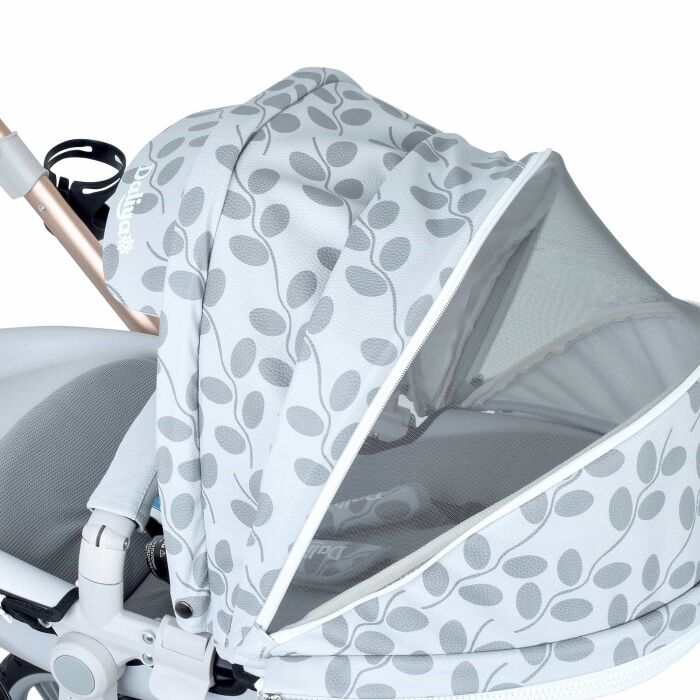 Daliya® TURNIYO 2in1 Kinderwagen 360°drehbar (Grau mit Muster)