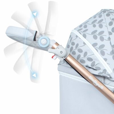 Daliya® TURNIYO 2in1 Kinderwagen 360°drehbar (Grau mit Muster)