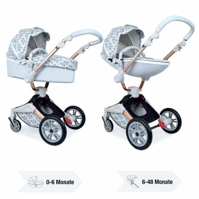 Daliya&reg; TURNIYO 2in1 Kinderwagen 360&deg;drehbar (Grau mit Muster)