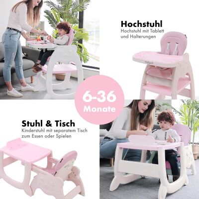 Daliya® MULTIHOK 4in1 Baby- & Kinderhochstuhl (Pink)