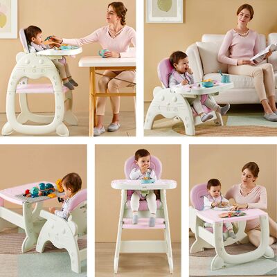 Daliya® MULTIHOK 4in1 Baby- & Kinderhochstuhl (Pink)