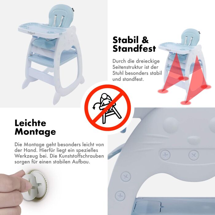 Daliya® MULTIHOK 4in1 Baby- & Kinderhochstuhl (Blau)