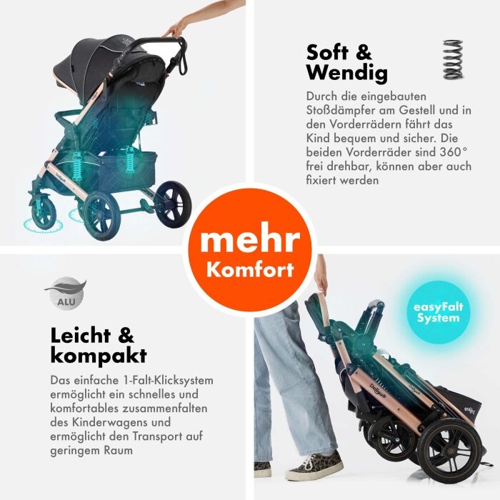 Daliya® RAPIDY Buggy Kinderwagen (Gold)