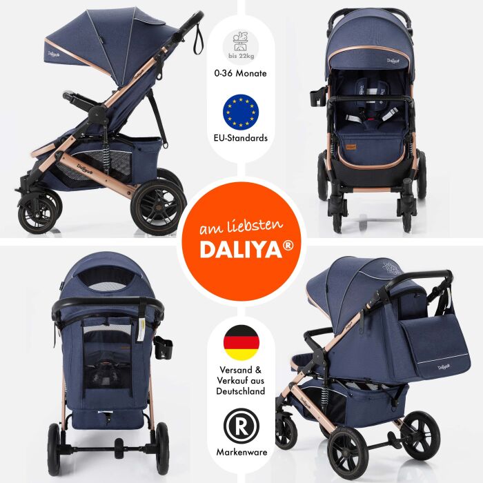 Daliya&reg; RAPIDY Buggy Kinderwagen (Blau-Gold)