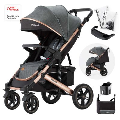 Daliya® RAPIDY Buggy Kinderwagen (Dunkelgrau-Gold)