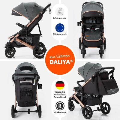 Daliya® RAPIDY Buggy Kinderwagen (Dunkelgrau-Gold)