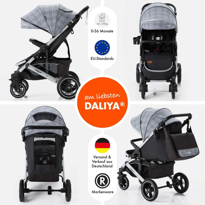 Daliya&reg; RAPIDY Buggy Kinderwagen (Grau mit Muster-Silber)