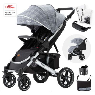 Daliya&reg; RAPIDY Buggy Kinderwagen (Grau mit Muster-Silber)