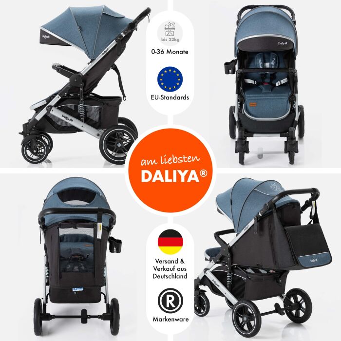 Daliya&reg; RAPIDY Buggy Kinderwagen (Blau-Silber)