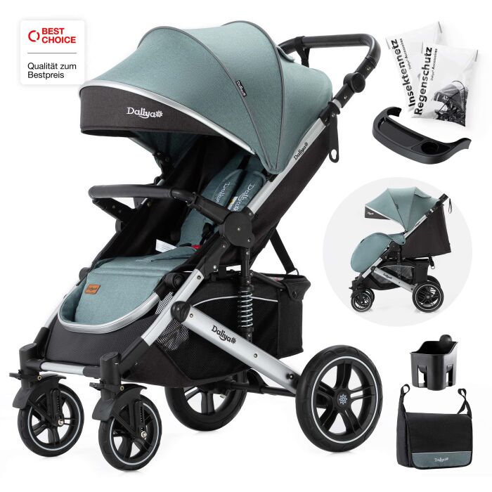 Daliya&reg; RAPIDY Buggy Kinderwagen (Gr&uuml;n-Silber)