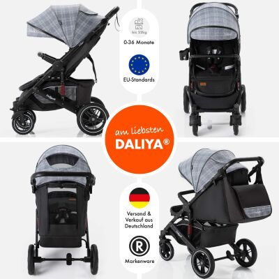 Daliya® RAPIDY Buggy Kinderwagen (Grau mit Muster-Schwarz)