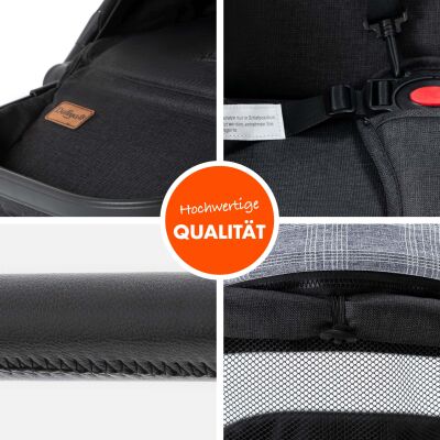 Daliya® RAPIDY Buggy Kinderwagen (Grau mit Muster-Schwarz)