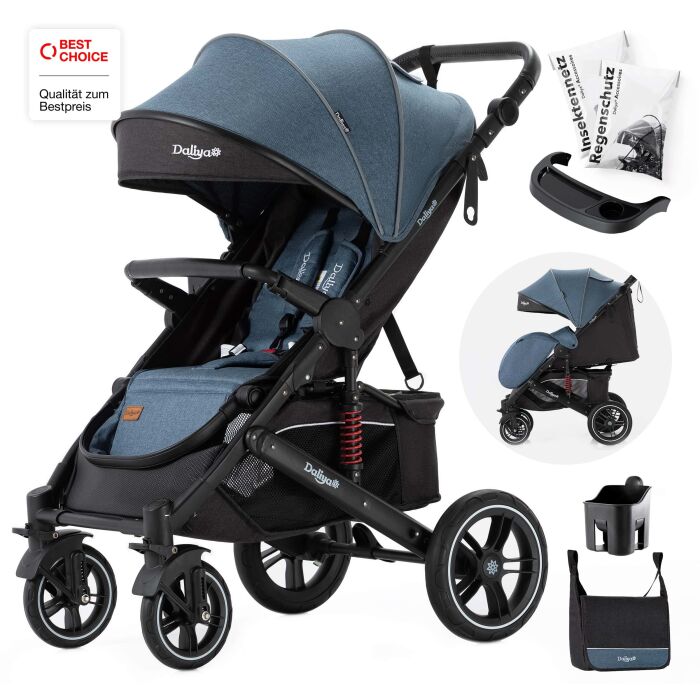Daliya® RAPIDY Buggy Kinderwagen (Blau-Schwarz)