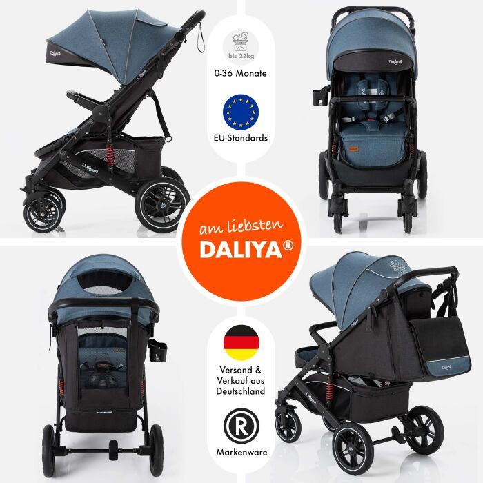 Daliya® RAPIDY Buggy Kinderwagen (Blau-Schwarz)