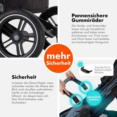 Daliya® RAPIDY Buggy Kinderwagen (Blau-Schwarz)