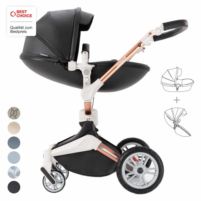 Daliya&reg; TURNIYO 2in1 Kinderwagen 360&deg;drehbar (Schwarz)