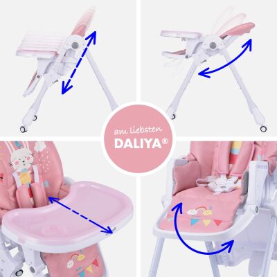 Daliya&reg; SITONMI 3in1 Kinderhochstuhl &amp; Babyliege (Rosa)