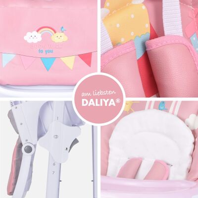Daliya® SITONMI 3in1 Kinderhochstuhl & Babyliege (Rosa)