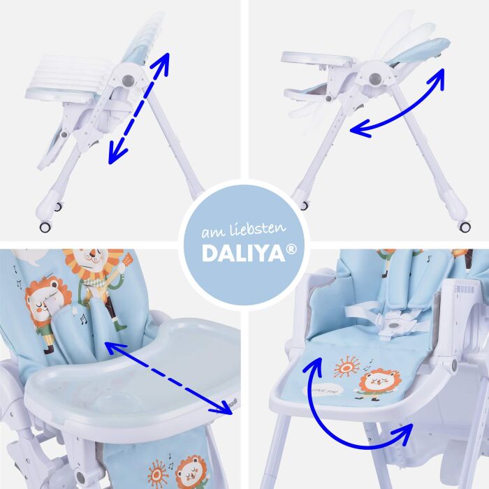 Daliya&reg; SITONMI 3in1 Kinderhochstuhl &amp; Babyliege (Blau)