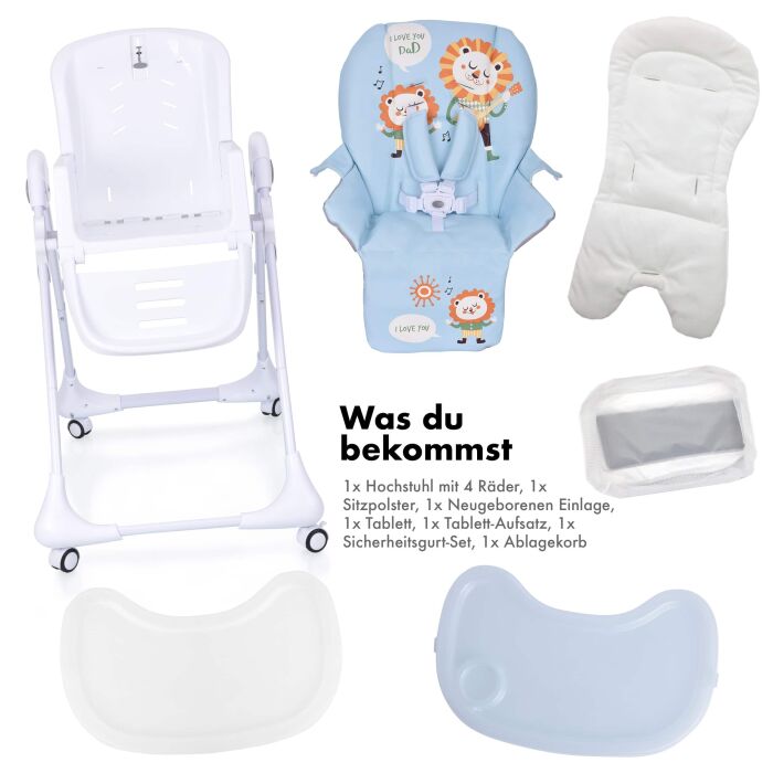 Daliya&reg; SITONMI 3in1 Kinderhochstuhl &amp; Babyliege (Blau)