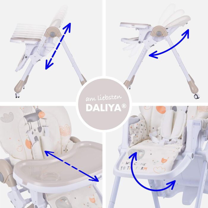 Daliya&reg; SITONMI 3in1 Kinderhochstuhl &amp; Babyliege (Beige)