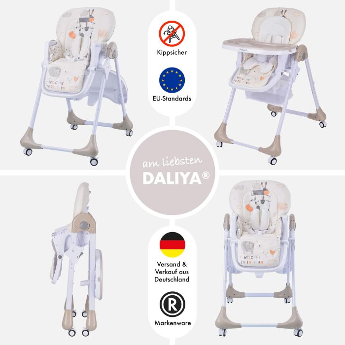 Daliya® SITONMI 3in1 Kinderhochstuhl & Babyliege (Beige)