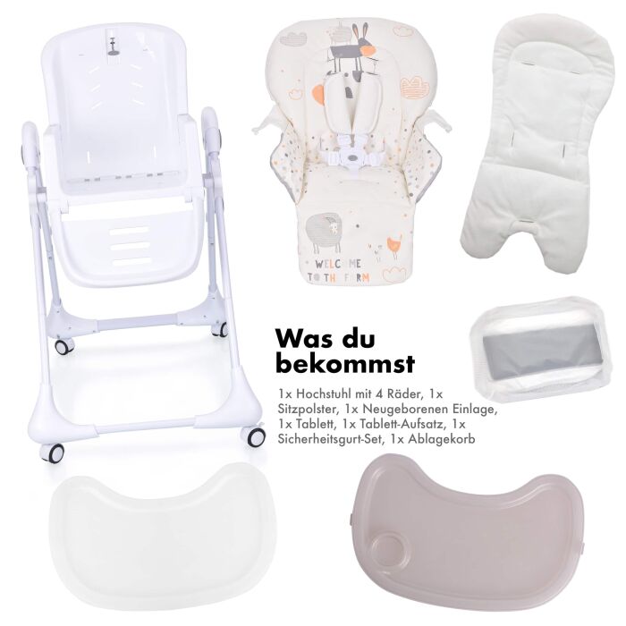 Daliya® SITONMI 3in1 Kinderhochstuhl & Babyliege (Beige)