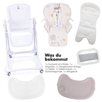 Daliya® SITONMI 3in1 Kinderhochstuhl & Babyliege (Beige)