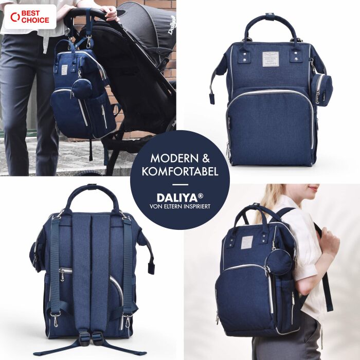 Daliya® PAKMI Wickelrucksack mit Zubehör (Farbauswahl)