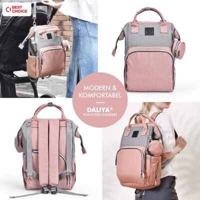 Daliya&reg; PAKMI Wickelrucksack mit Zubeh&ouml;r (Rosa/Grau)