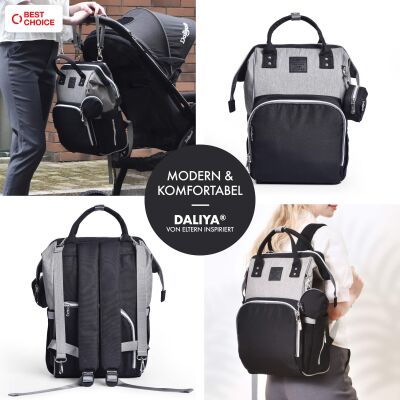 Daliya&reg; PAKMI Wickelrucksack mit Zubeh&ouml;r (Grau/Schwarz)